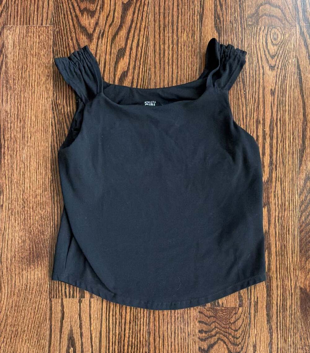Athleta Girl Black Flutter Sleeve Tank Top Size L/12